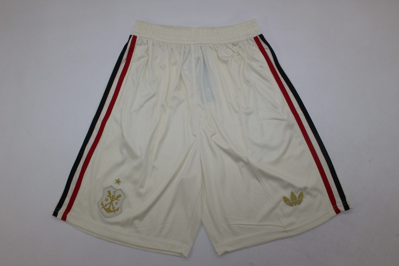 AAA Quality Flamengo 25/26 Third Light Beige Soccer Shorts